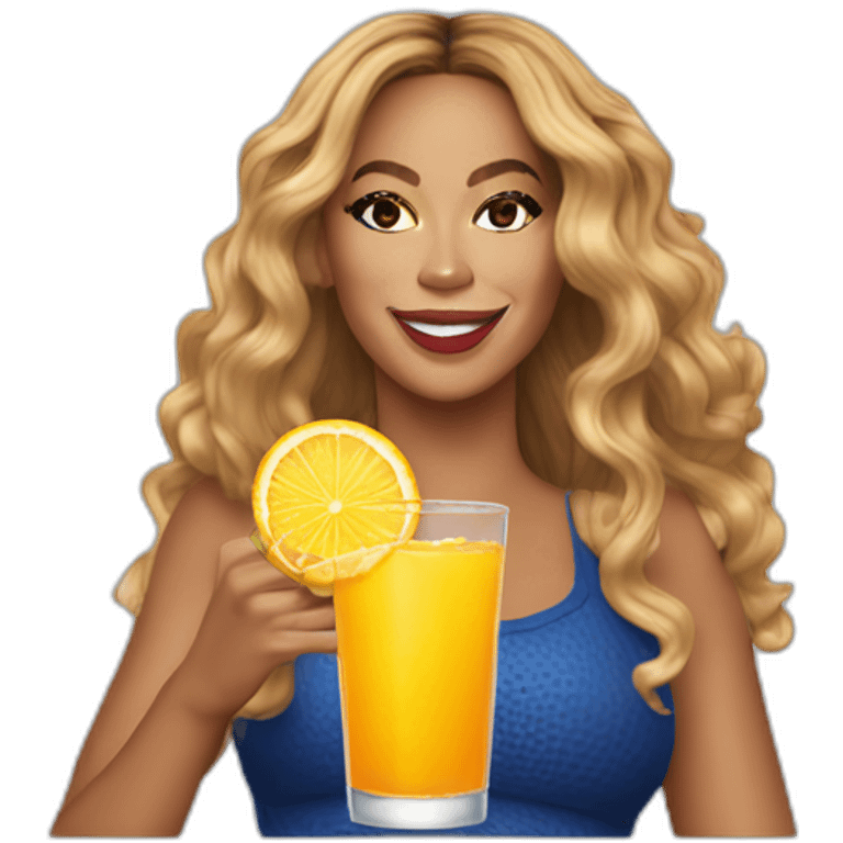 Beyoncé drinking orangina emoji