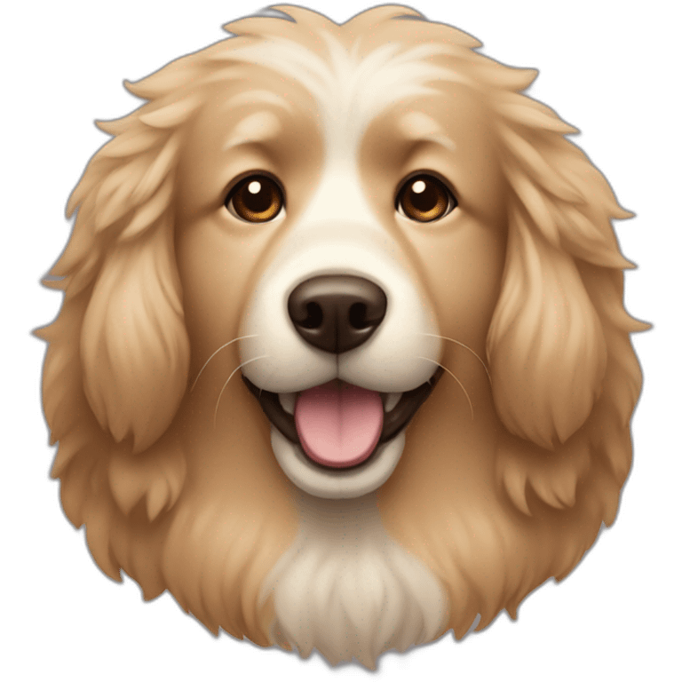 light brown fluffy dog with underbite emoji