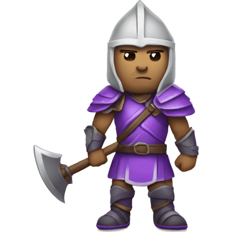 White warrior whit purple armor and axe emoji