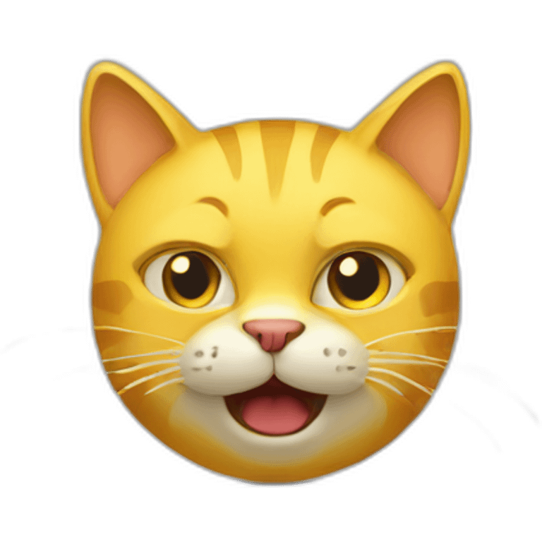 Yellow cat schocked emoji