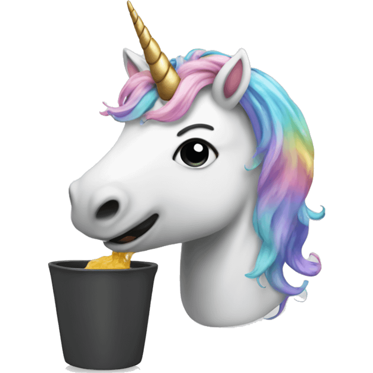 unicorn taking a shit emoji