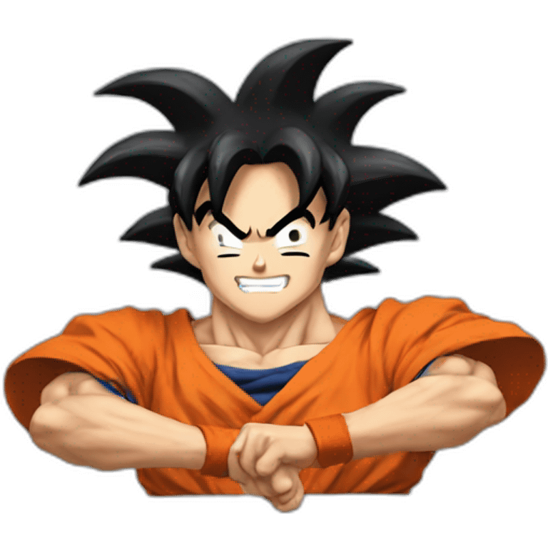 goku taking a dumb emoji