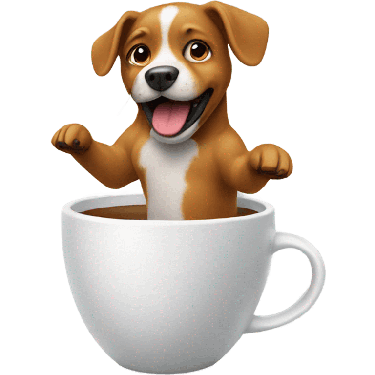 Dog dancing in a cup emoji