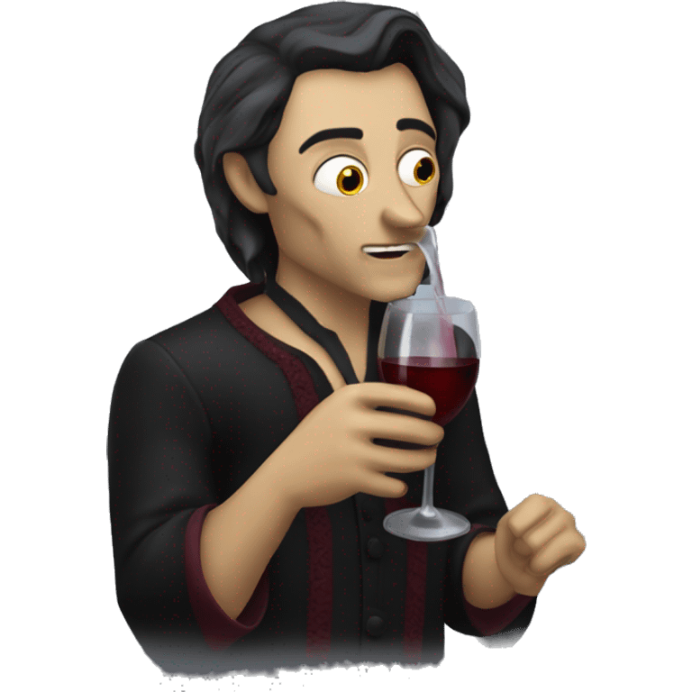 vampie drinking wine emoji