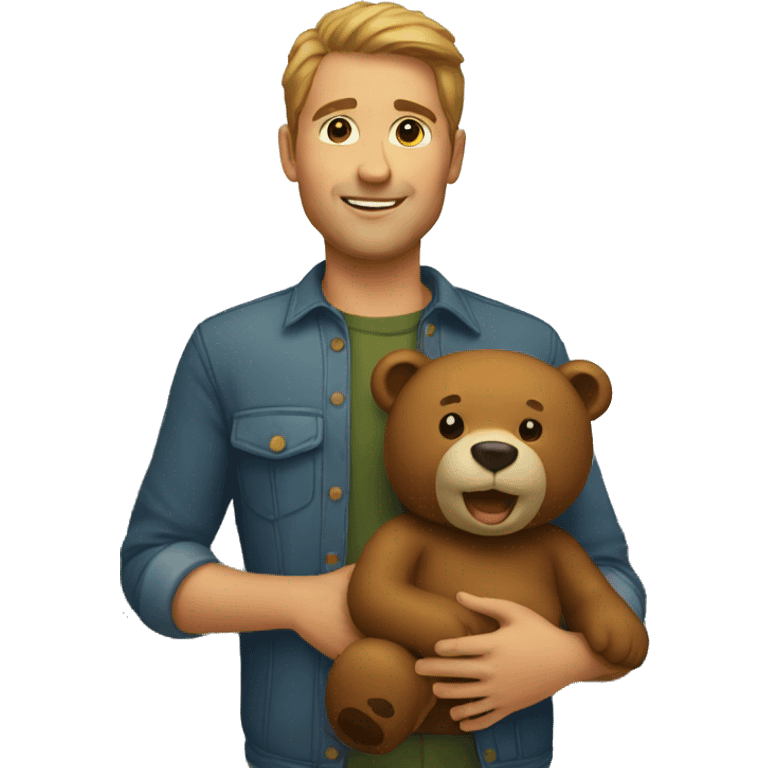 man with bear emoji