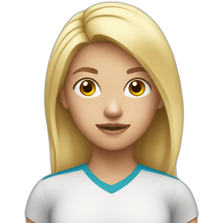 blonde girl training emoji