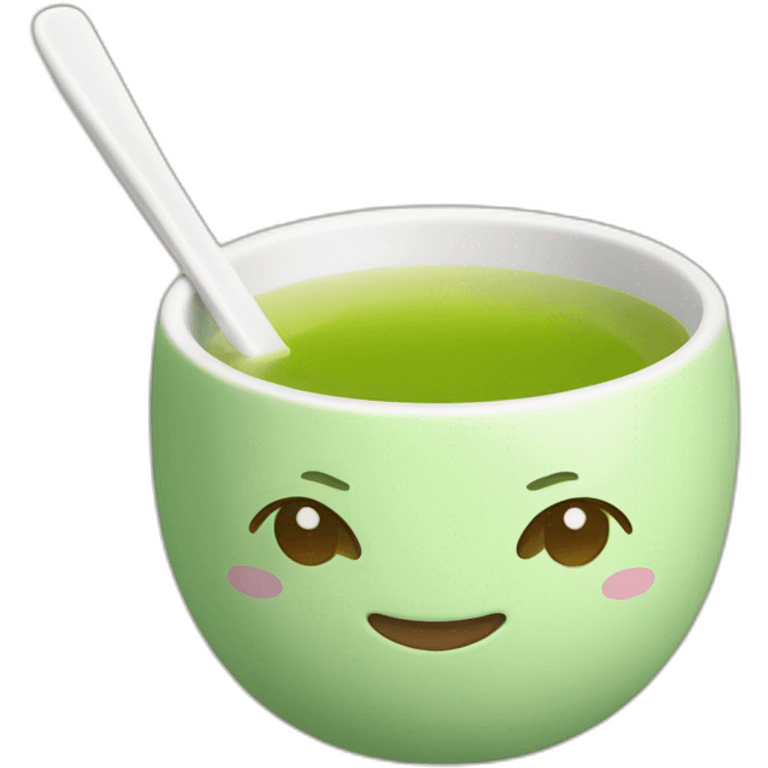 Japanese green tea handle less cup emoji