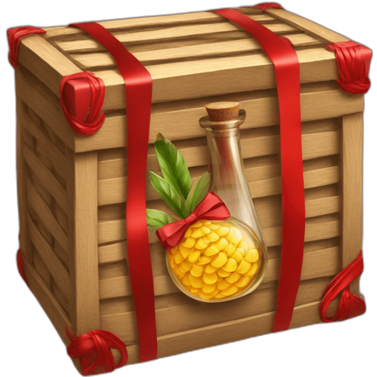 exotic oils a in a braided box with a red ribbon emoji