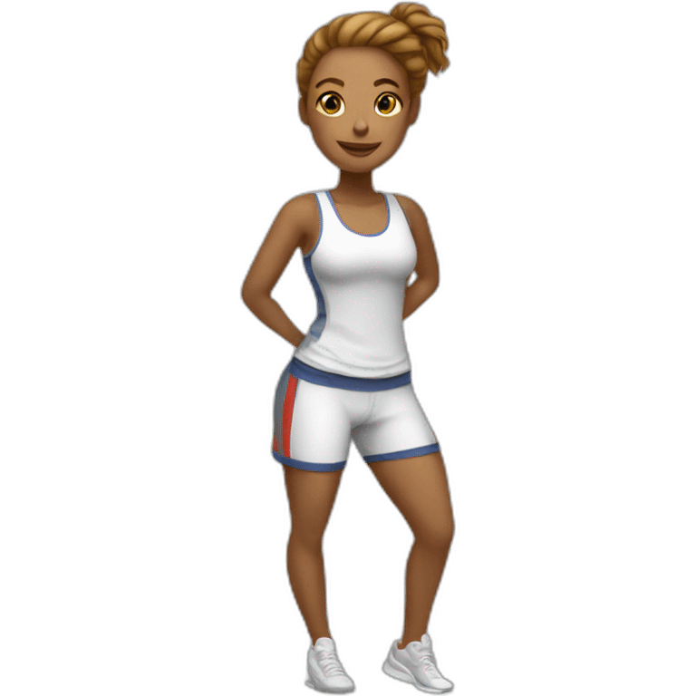 Women en voyant son corps en entier en tenue de sport emoji