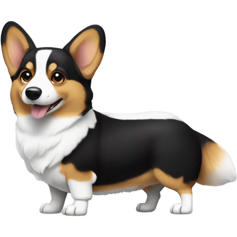 Black and white corgi emoji