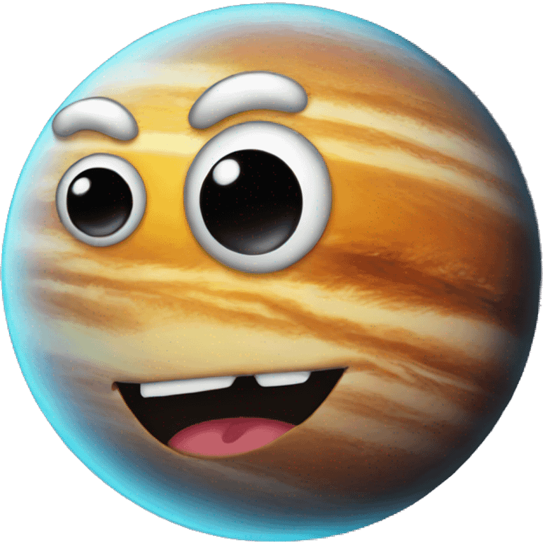 planet with a silly face emoji