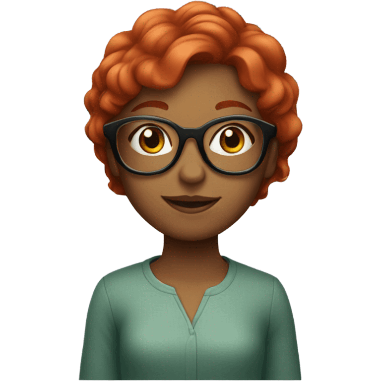 girl with glasses, Redhead emoji