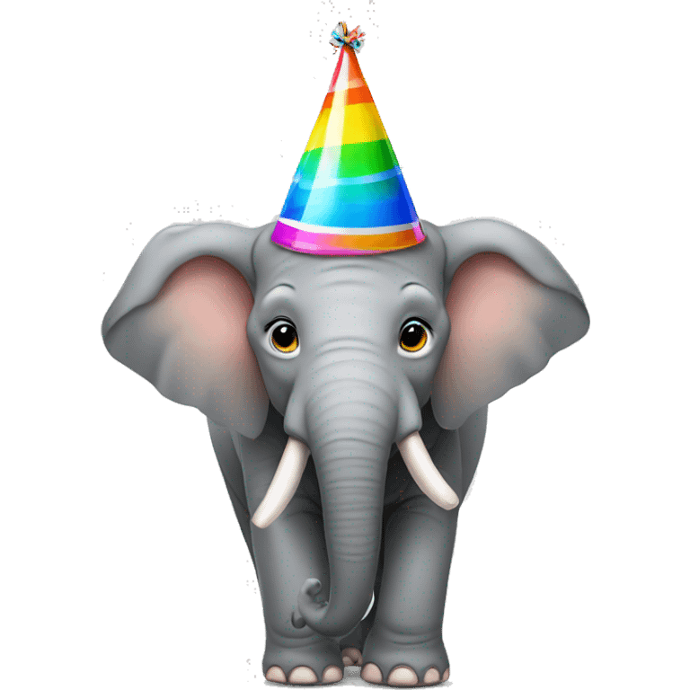 Elephant with a party hat  emoji