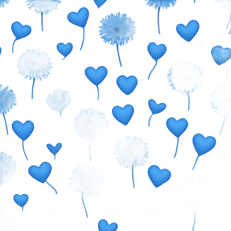 Blue dandelions heart emoji