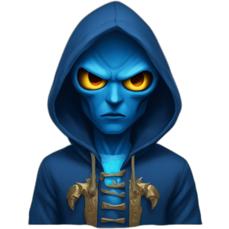 Dominus blue hoddie with demon eyes emoji