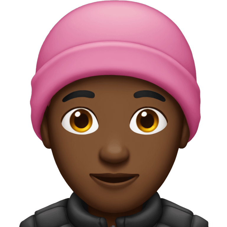 Pink Winter black boy emoji