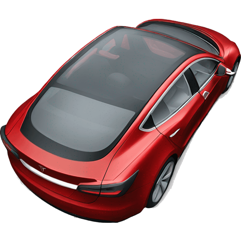 one modern red Tesla connected emoji