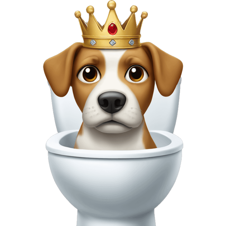 dog with crown sitting in toilet emoji