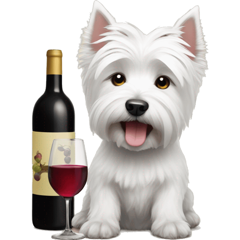 Westie with wine emoji