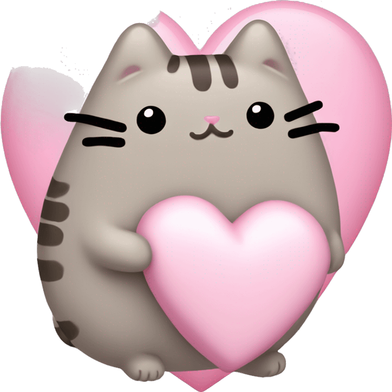 pusheen light pink heart emoji