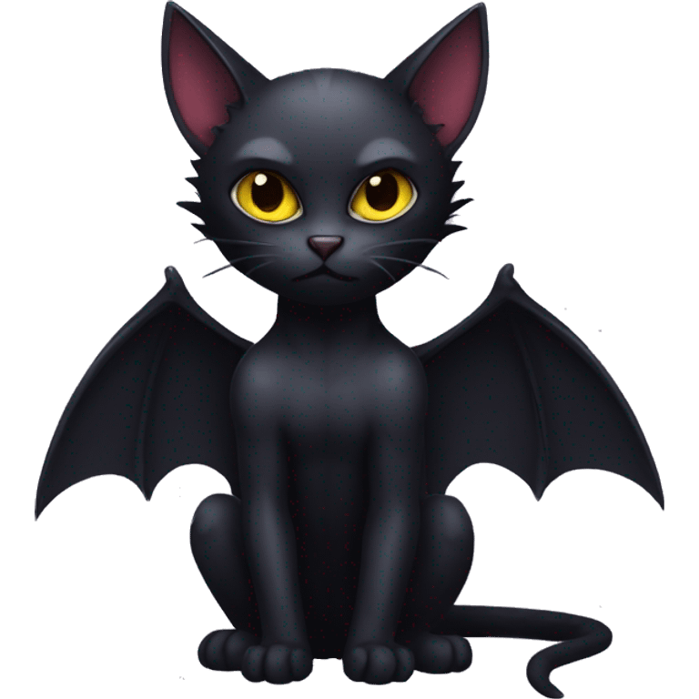 Black-Vampire-Batty-Cat-Fakémon-Cat With Bat-wings as ears  emoji