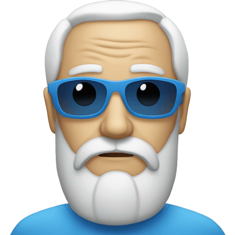 stoic old man with beard and blue sunglasses emoji