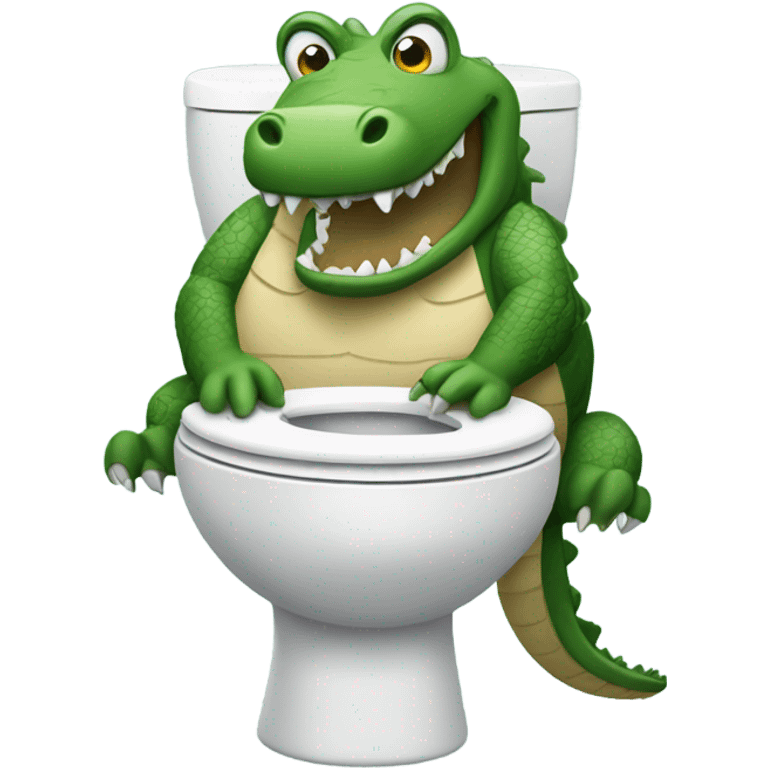 Crocodile sitting in toilet emoji