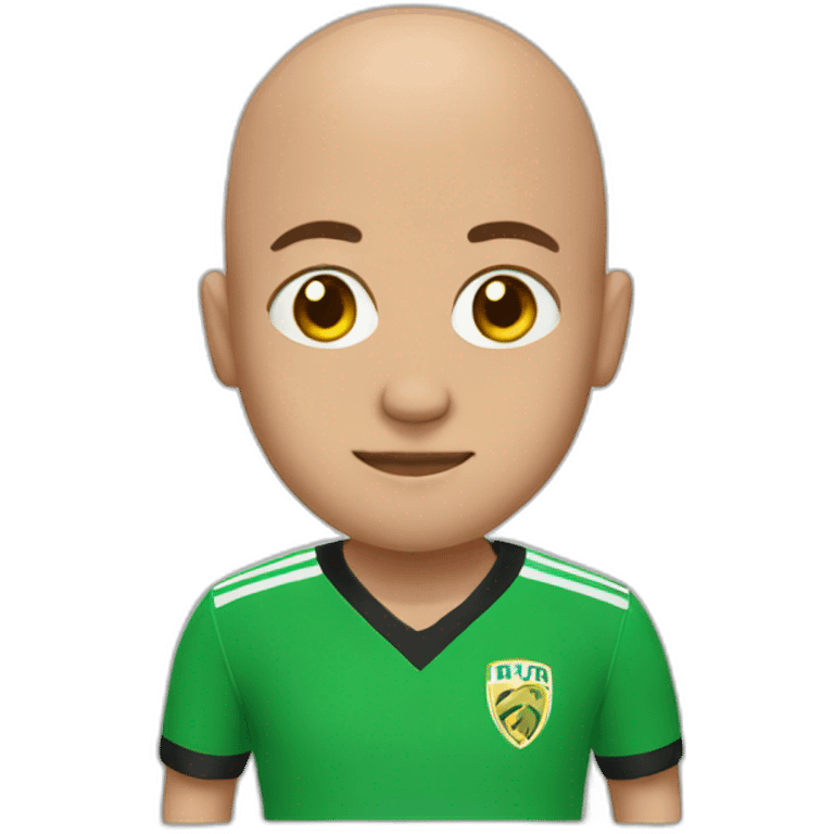 bald with a soccer jersey emoji