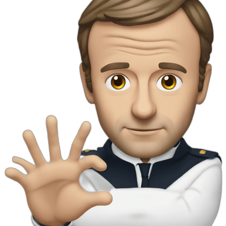 Emmanuel Macron avec un obéraient dans ces mains  emoji