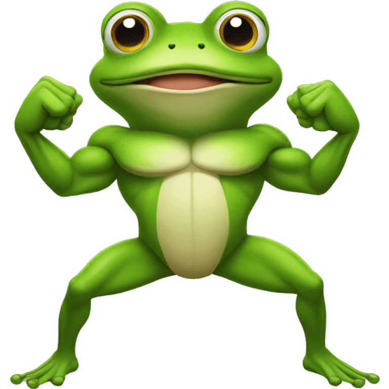 frog flexing muscle emoji