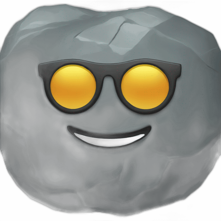 rock wirh sunglasses emoji