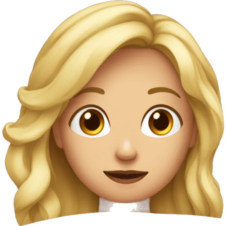 Rubia acostada en la cama emoji