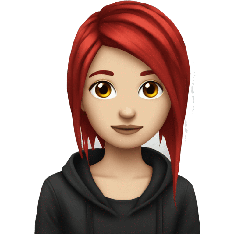 Emo girl red hair dye emoji