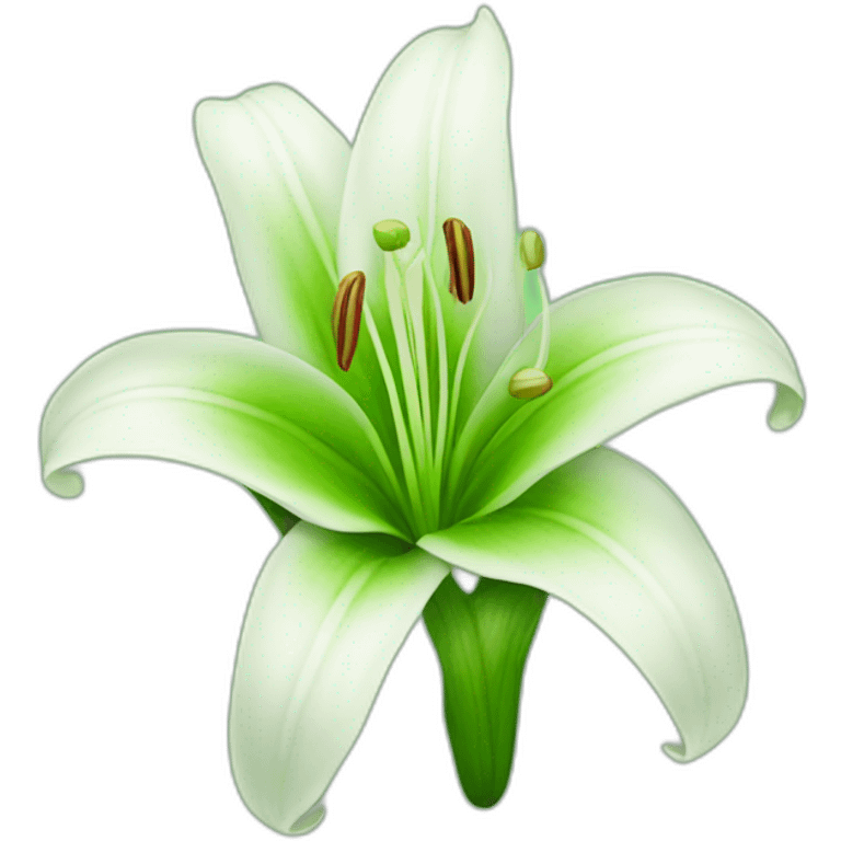 green lily flower emoji