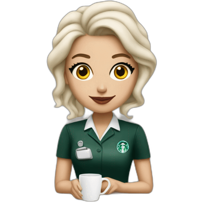 Barista lady gaga in Starbucks cashier  emoji