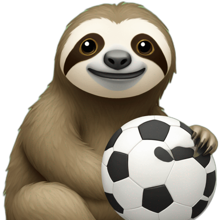 sloth thinking about soccer emoji