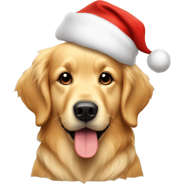 golden retriever with santa hat emoji