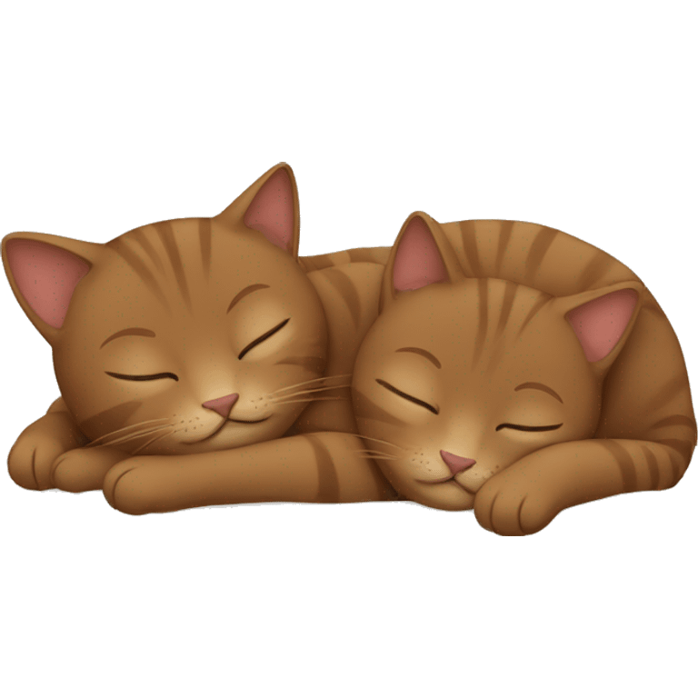 Two brown cats sleeping  emoji