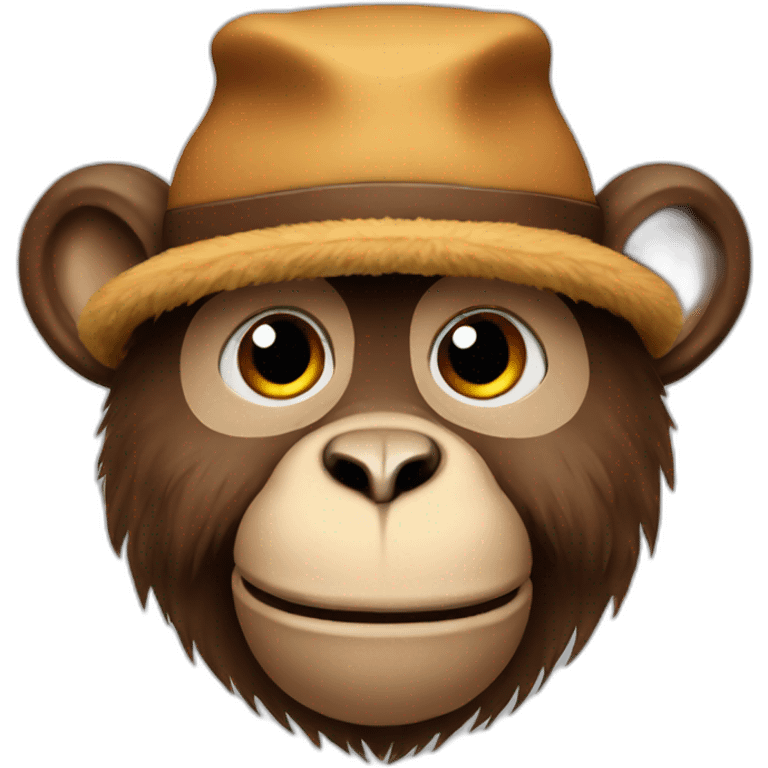 Cool Monkey with warm furry hat emoji