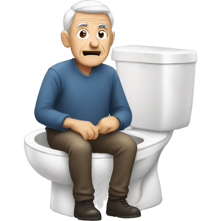 Old man on toilet emoji