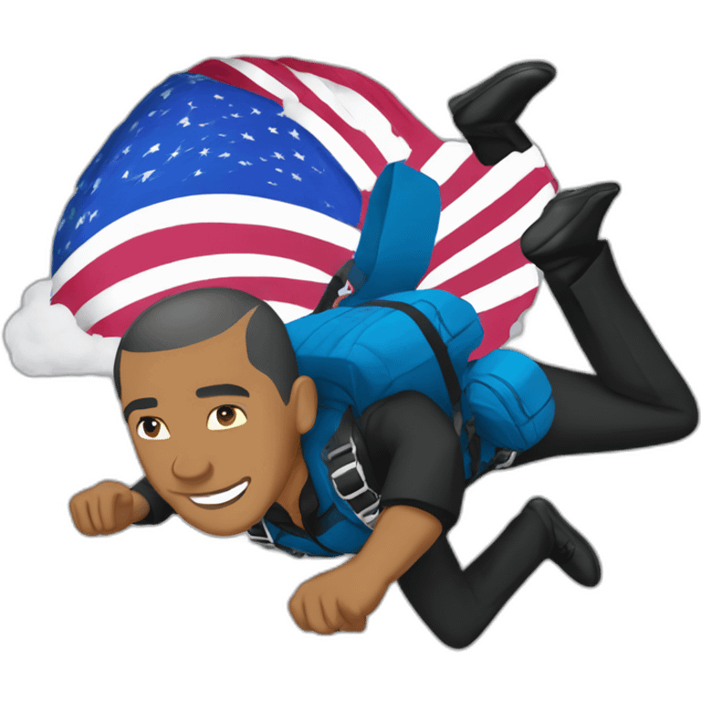 Skydiving obama emoji