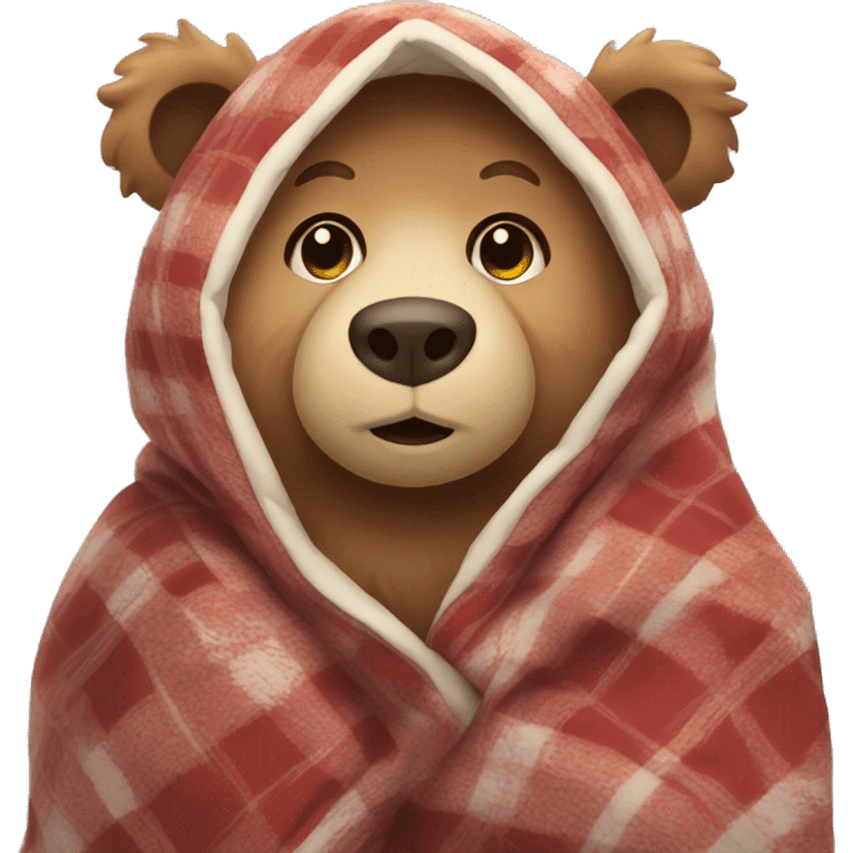 bear cozy in blanket emoji