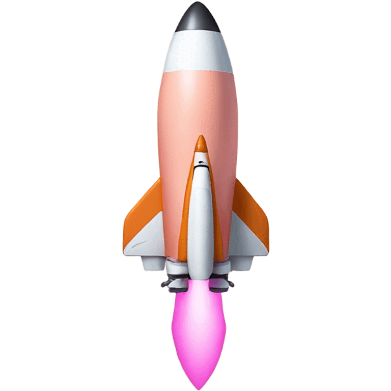 peach rocket ship with pink head emoji