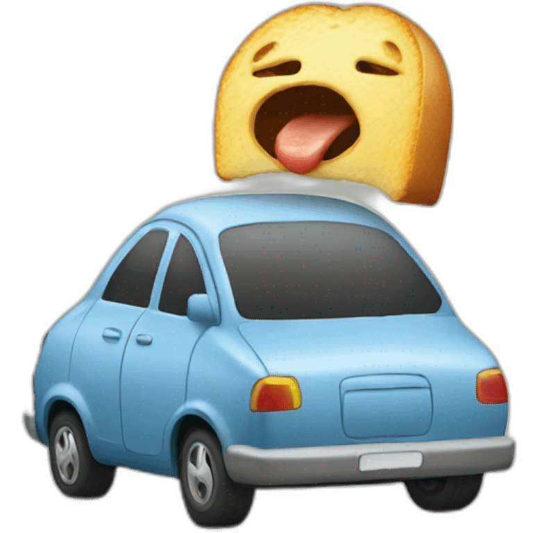 Human eating car emoji