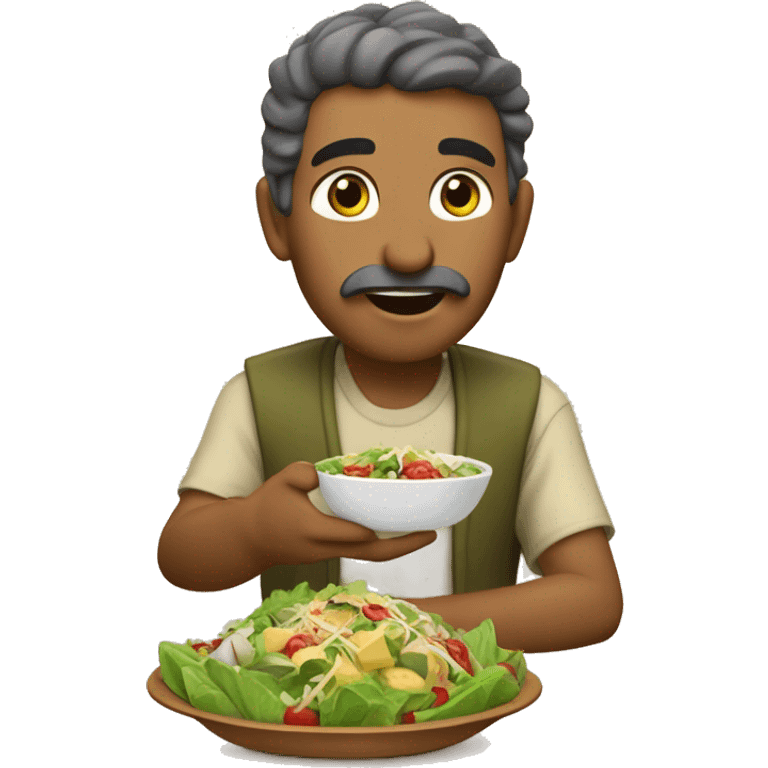 Marroqui comiendo ensalada  emoji