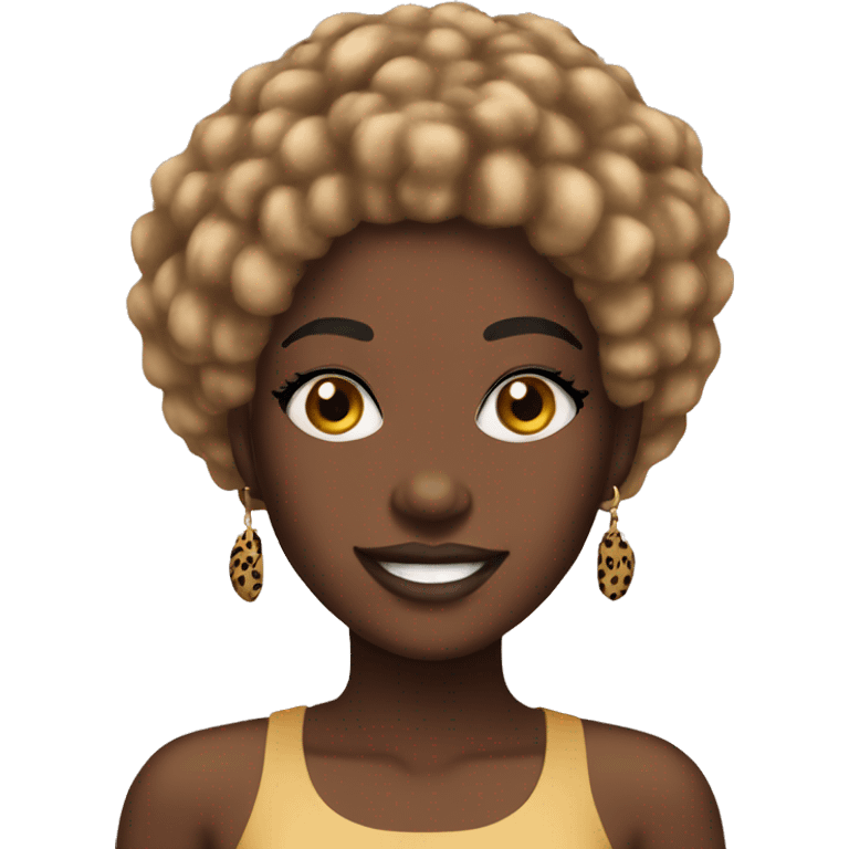 Pretty black girl with cheetah print wig emoji