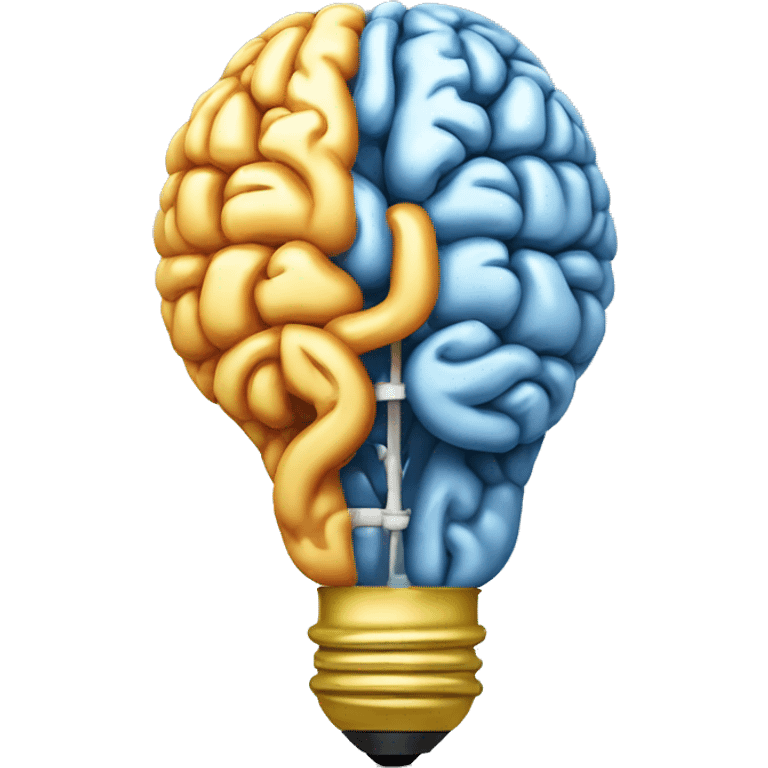 the human brain shaped idea lightbulb emoji