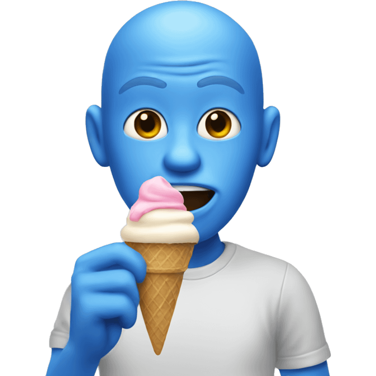 blue man eating ice cream emoji