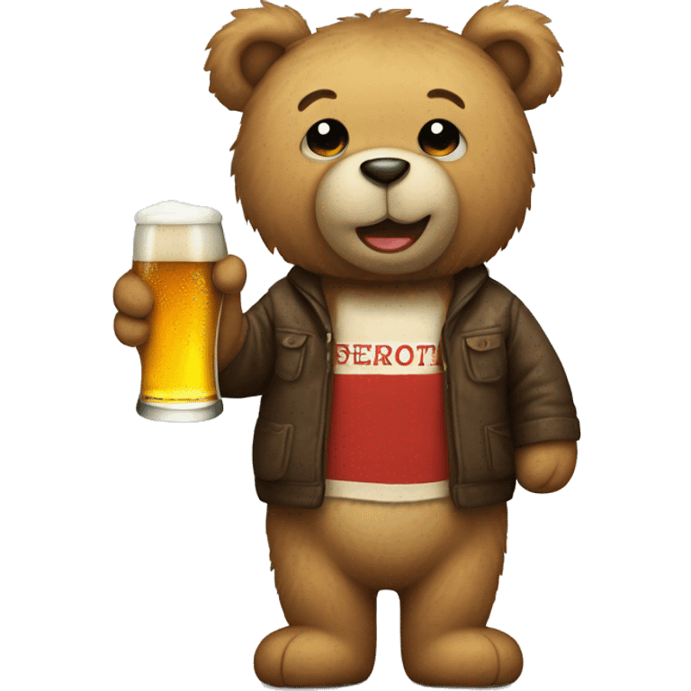 teddy bear holding a beer emoji