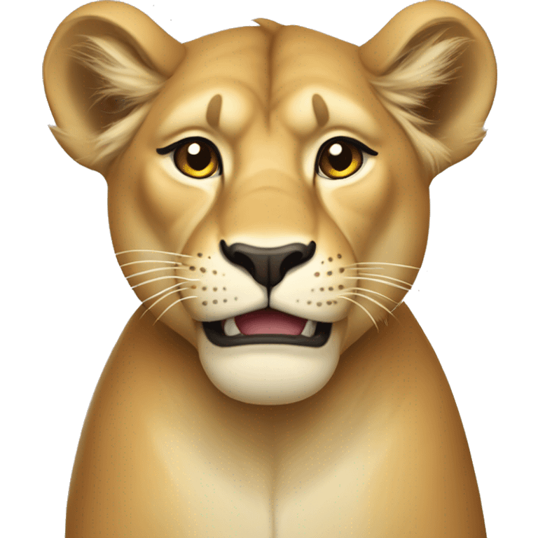 Lioness emoji like apple software more cartoon and a little more serious emoji